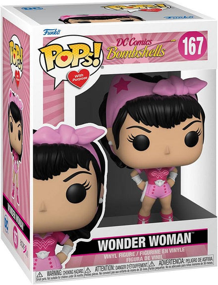 Funko Pop Dc Comics Bombshells: Breast Cances Awareness - 167 Wonder Woman 9 Cm