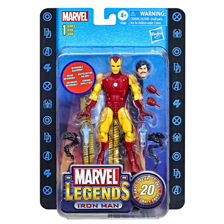 FIGURA HASBRO MARVEL LEGENDS 20° ANIVERSARIO - IRON MAN 15 CM