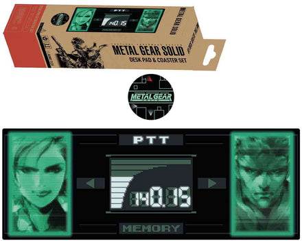 93129 - Alfombrilla de escritorio y juego de posavasos Metal Gear Solid Solid Snake x Raiden Edición Limitada