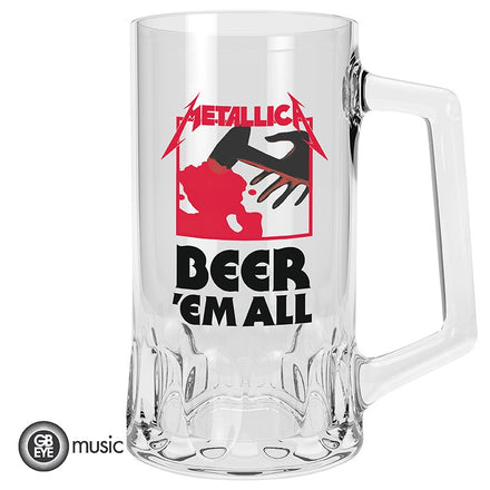 ABYSTYLE METALLICA - Boccale in vetro: "Beer'Em All"