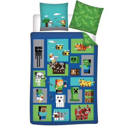 MINECRAFT - Duvet cover (140x200 cm) + Pillowcase (65x65 cm): "World"
