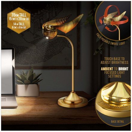 Lámpara de escritorio articulada Golden Snitch de PALADONE