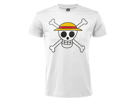 One Piece - T - Shirt Logo L Bianca