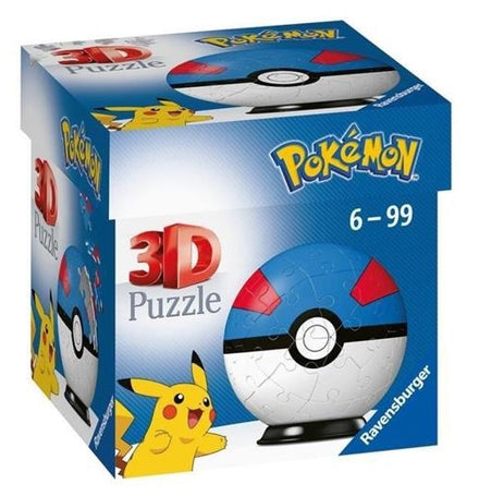 RAVENSBURGER Blue Pokeball 3D Puzzleball 54 pieces