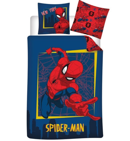AyMax - MARVEL - SPIDERMAN - Flannel Duvet Cover (140X200cm) + Pillowcases (65X65cm)