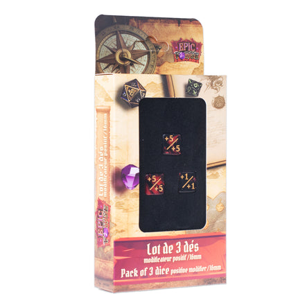 Epic Forge 3 Dice Pack Counter Dice + (Red + Black)
