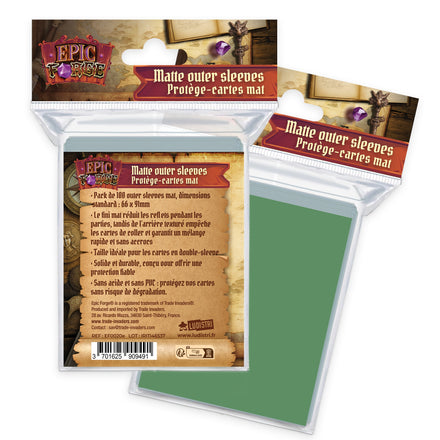 EPIC FORGE Outer sleeves Matte (66x91 mm) x100 (100 microns) - GREEN