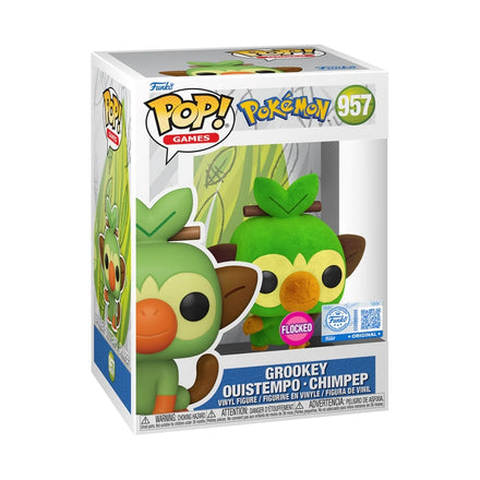 FUNKO POP Games: Pokemon - 957 Grookey (Flocked) (Exclusive) 9cm