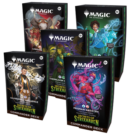 Magic: The Gathering - Exposición de mazos de Commander Secretos de Strixhaven (5 mazos) - Ing (producto en asignación)