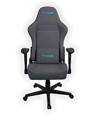 Silla gaming de tela, reclinable 135°, Gris S.