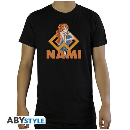 One Piece - "Nami" Men's Short Sleeve T-Shirt Black - Basic *Large - Men's T-Shirts