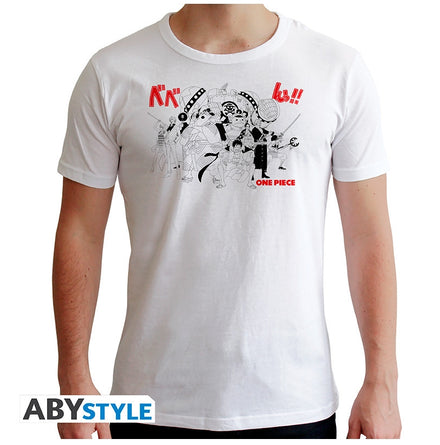 ONE PIECE - Camiseta blanca nuevo corte - Tripulación completa*Mediana - Camisetas de hombre