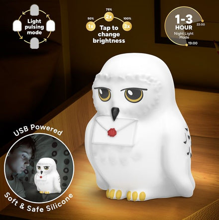 Luz de Silicona Recargable SquishyGlo Hedwig - Paladone