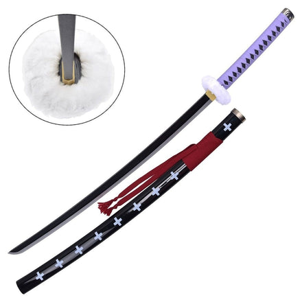 Pg - 521v - Black and Purple Fantasy Katana - Bamboo 102cm