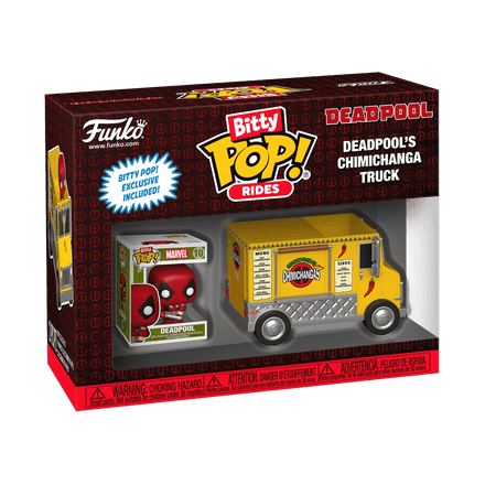 Marvel Pop! Rides Vinyl Figure Deadpool W/chimichanga Truck 2.5 cm