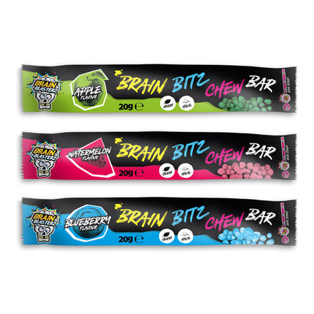 Brain Blasterz Brain Bitz Chew Bar – Caramelle aspre morbide e fruttate