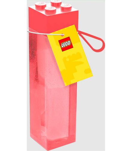Botella de agua de plástico Lego ladrillo rojo