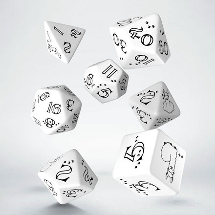 Set de dados Bright Llama blanco y negro (7)