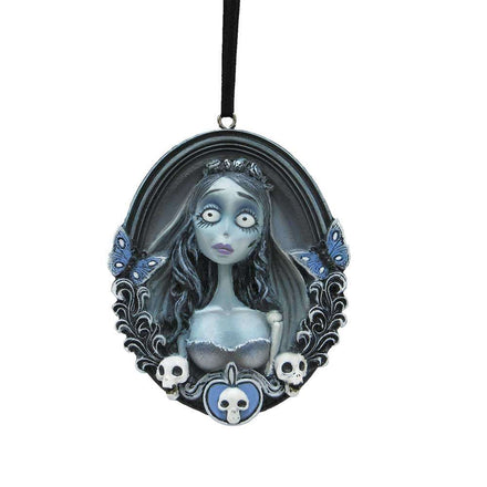 Adorno colgante con retrato de Emily de La Novia Cadáver, accesorios de Nemesis Now