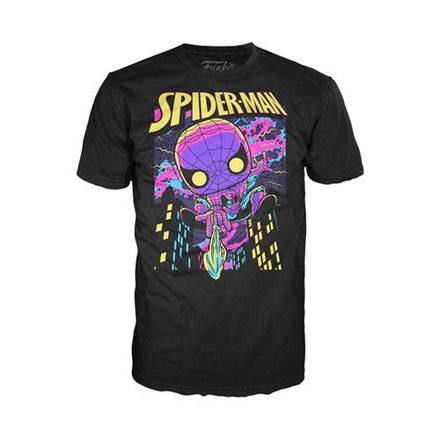 MARVEL: BLACK LIGHT - POCKET POP FUNKO & TEE BOX - SPIDERMAN (T-SHIRT 9-10)