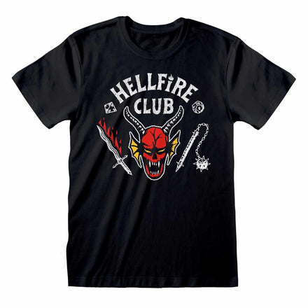 STRANGER THINGS - T-SHIRT - HELLFIRE CLUB LOGO BLACK S