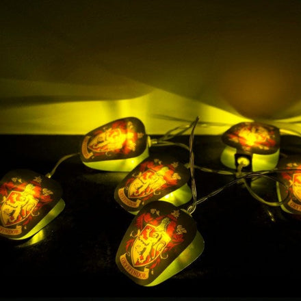 Guirnalda de luces de Harry Potter con escudos de Gryffindor