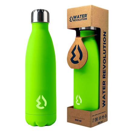 Botella de agua Water Revolution verde flúor 500 ml