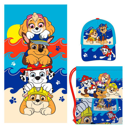 Set de toalla + bolsa + gorra de Paw Patrol