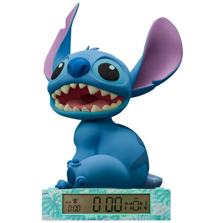 Lámpara 3D de Stitch de Disney con reloj despertador