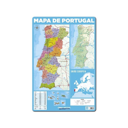 Póster educativo del mapa de Portugal