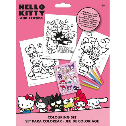 Set de pegatinas para colorear de Hello Kitty and Friends