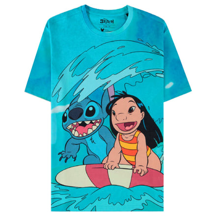 Disney Lilo & Stitch Surf Digital Printed T - Shirt