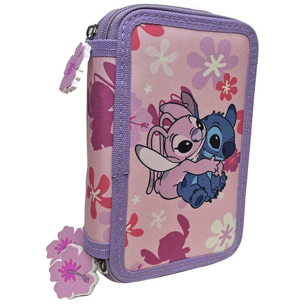Disney Stitch & Angel Triple Pencil Case