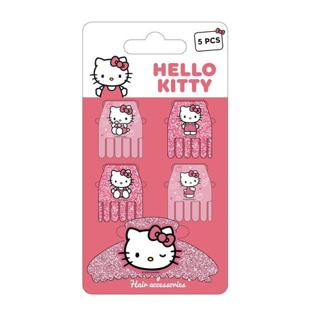 Set di 5 fermagli per capelli Hello Kitty