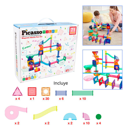 Magnetic Marble Circuit 71pcs