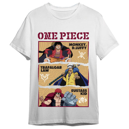 One Piece Monkey D. Luffy, Trafalgar Law & Eustass Kid Adult T - Shirt