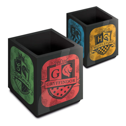 Portalápices piramidal con escudos de Harry Potter