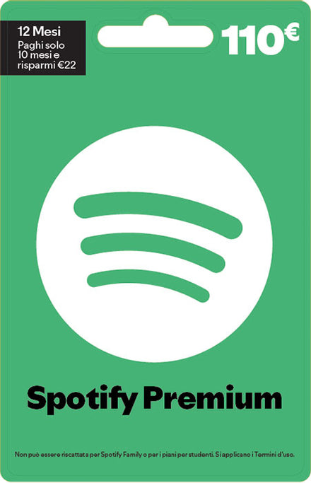 Spotify New Giftcard 110 Eur It