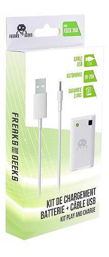 Freaks X360 Batería + Cable de Carga 3m Blanco