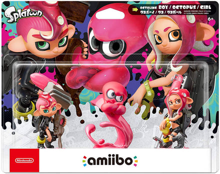 Pack 3 en 1 Amiibo Splatoon 2 Octoling Chico/Chica/Pulpo