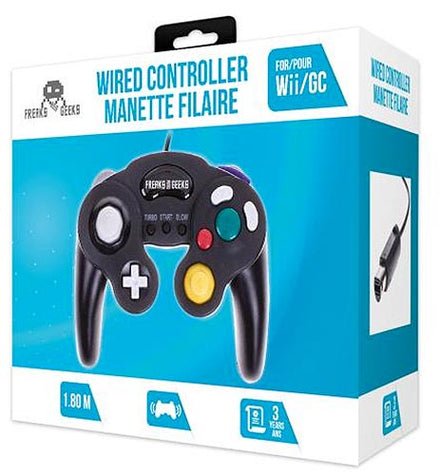 Mando con cable Freaks para Wii/GC Negro