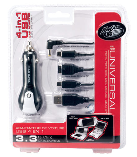 Mad Catz 4-in-1 Single USB Car Adapter