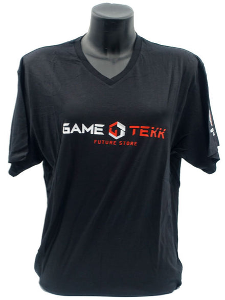 T - Shirt Collo V Nera Gametekk Uomo Xl