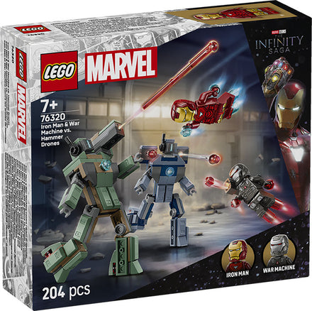 76320 Marvel Iron Man y War Machine contra los drones de Hammer