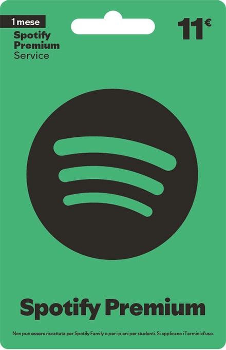 Spotify New Gift Card 11 EUR IT