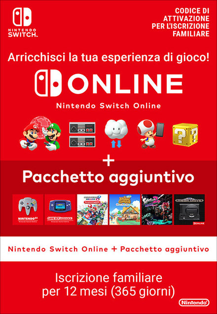 Nintendo Switch Online + Expansion Pack 12-Month Family Membership