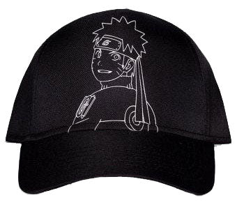 Gorra de Naruto en blanco y negro