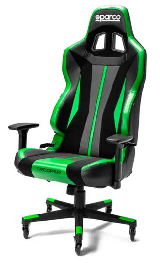 Silla Gaming Sparco Trooper Negra Y Verde
