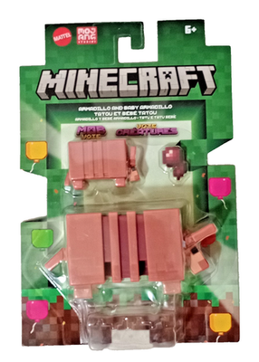 Minecraft - Figura de acción de 8 cm Armadillo y cría de armadillo