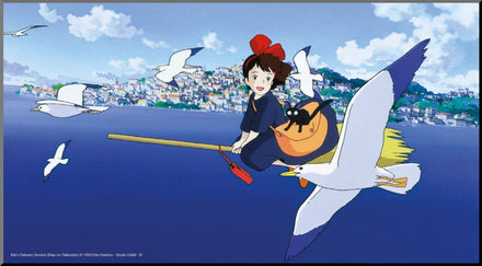 PÓSTER DE MADERA DE KIKI: ENTREGAS A DOMICILIO DE STUDIO GHIBLI